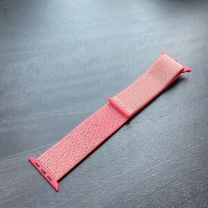 42/44mm Apple Watch Band- Sport Loop Bright Pink & White